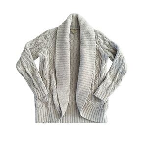 Barefoot Dreams CozyChic Cable Shawl Cardigan, Color Linen, Size Small
